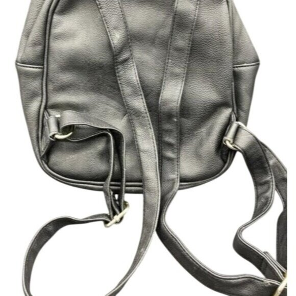 Betsey Johnson Black Leopard Mini Backpack crossbody w/ Skull Studded Bag Charm - Picture 6 of 8